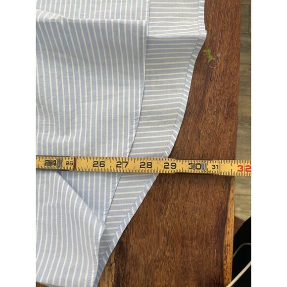 Lands' End Women's Blue White 3/4 Sleeve Slub Notch Neck Blouse Top Size 3X - Picture 7 of 8